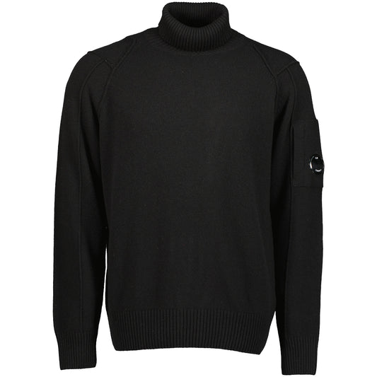 Lambswool Roll Neck Lens Jumper - Casual Basement