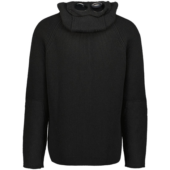 C.P. Company | Lambswool Hooded Goggle Knit - Black