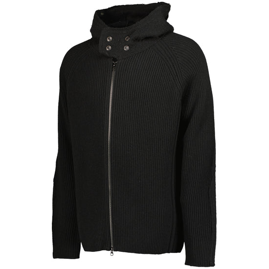 C.P. Company Lambswool Hooded Goggle Knit Black