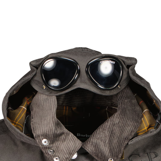 C.P. Company x Barbour Cotton Wax Goggle Jacket - Casual Basement