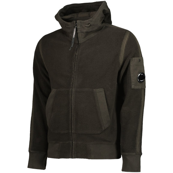 C.P. Company | Polar Fleece Zip Up Hooded Lens Sweatshirt