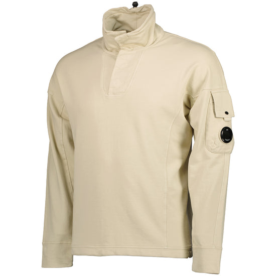 Light Fleece Polo Collar Lens Sweatshirt - Casual Basement