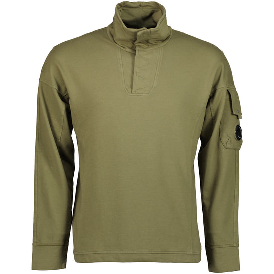 Light Fleece Polo Collar Lens Sweatshirt - Casual Basement