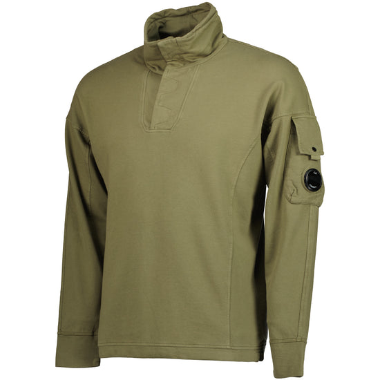 Light Fleece Polo Collar Lens Sweatshirt - Casual Basement