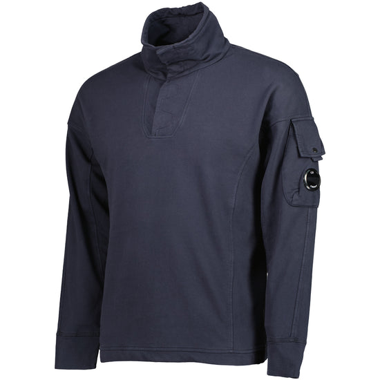 Light Fleece Polo Collar Lens Sweatshirt - Casual Basement