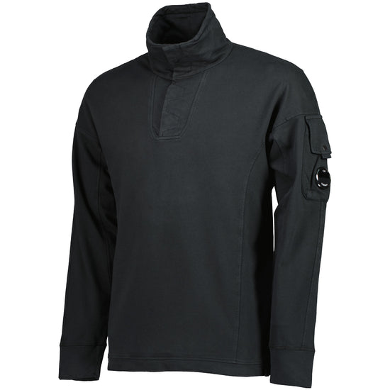 Light Fleece Polo Collar Lens Sweatshirt - Casual Basement