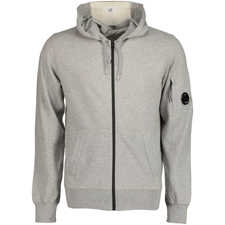 C.P. Company | Light Fleece Lens Zip Hoodie - Grey Melange