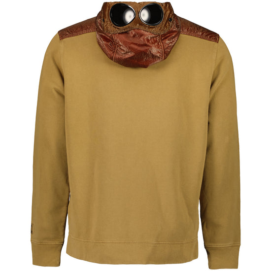 Mixed Goggle Hooded Zip Sweatshirt - Casual Basement