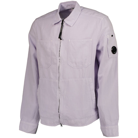C.P. x Mr Porter Cotton/Linen Zip Up Lens Overshirt - Casual Basement