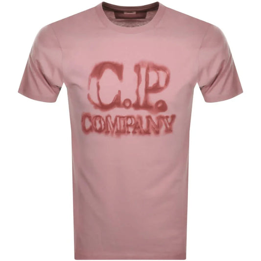 Blurry Logo Print T-Shirt - Casual Basement