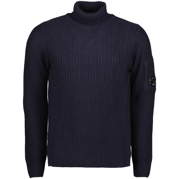 C.P. Company | Lambswool Turtleneck Lens Knit - Total Eclipse