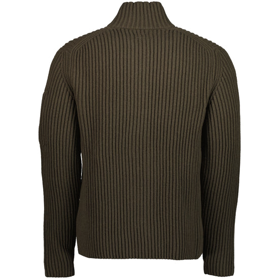 Lambswool Mixed Zipped Lens Cardigan - Casual Basement