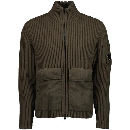 Lambswool Mixed Zipped Lens Cardigan - Casual Basement