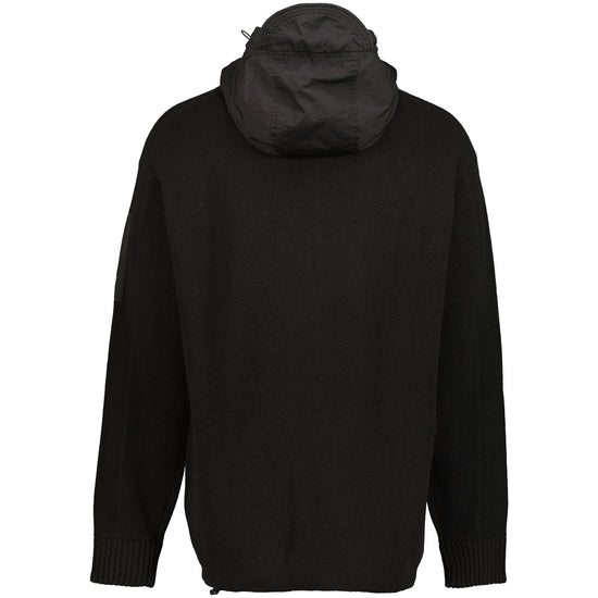 Lambswool Mixed Quarter Zip Hooded Lens Knit - Casual Basement