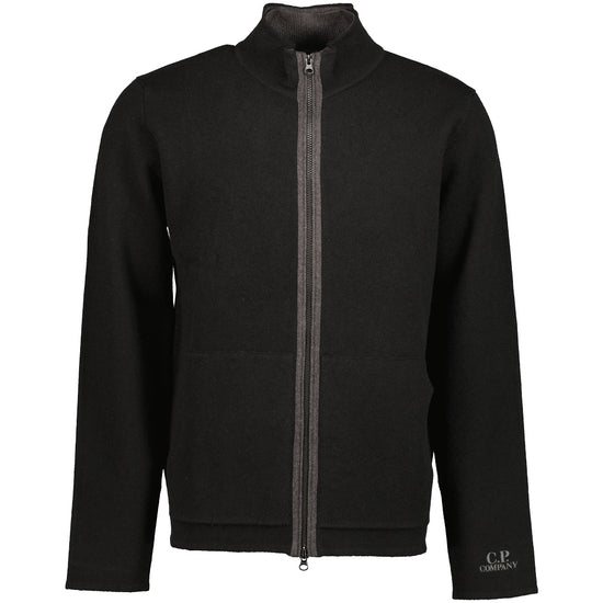 Embroidered Cuff Logo Zip Knit - Casual Basement