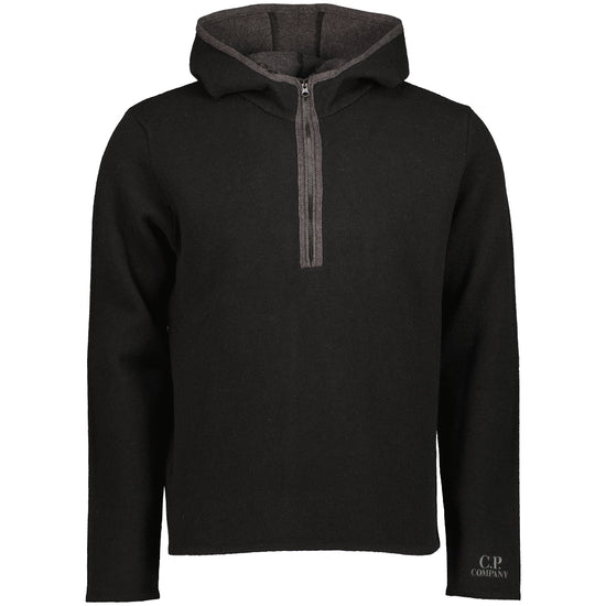 Embroidered Cuff Logo Quarter Zip Knit - Casual Basement