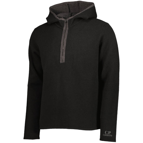 Embroidered Cuff Logo Quarter Zip Knit - Casual Basement