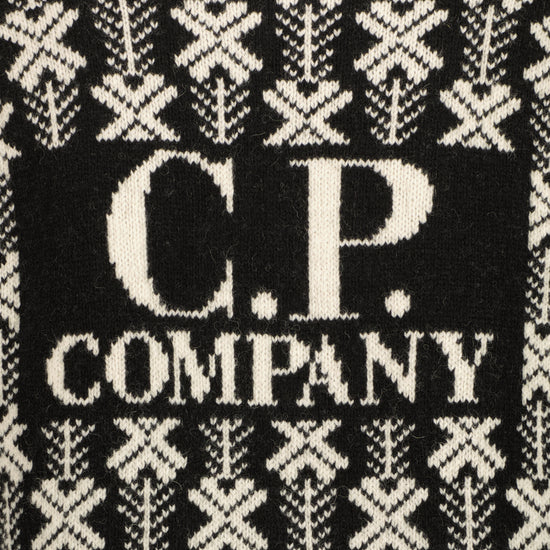 Wool Jacquard Logo Hooded Knit - Casual Basement