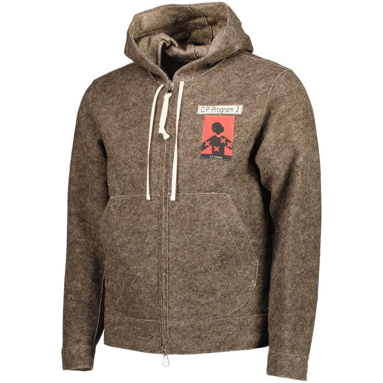 Program_3 Felt Hooded Zipped Overshirt - Casual Basement
