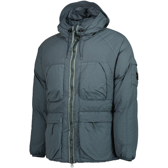 Long Flatt Nylon Down Lens Jacket - Casual Basement