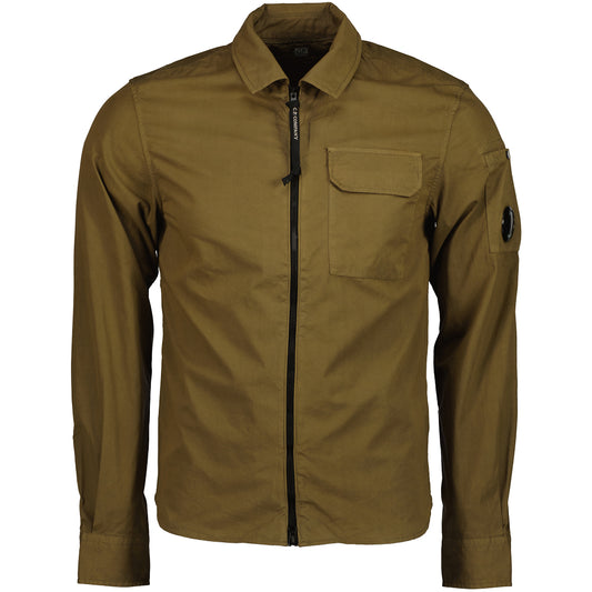 Junior Gabardine Zip Up Lens Overshirt