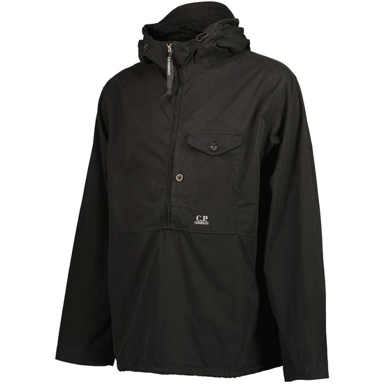Gabardine Half Zip Hooded Overshirt - Casual Basement