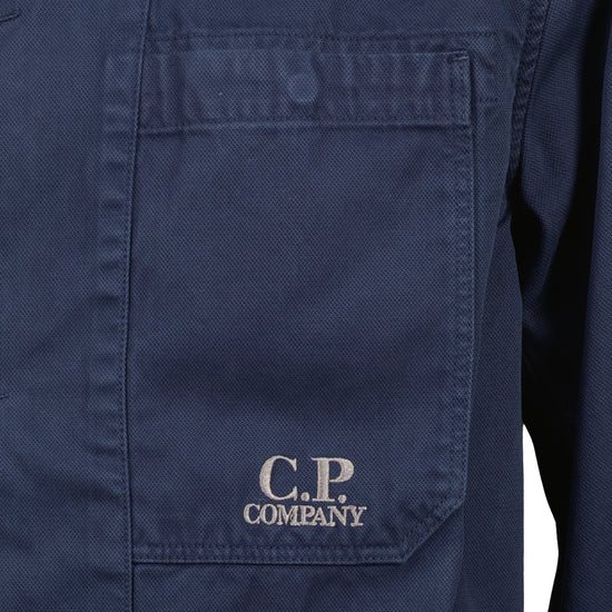 Military Twill Embroidered Logo Overshirt - Casual Basement