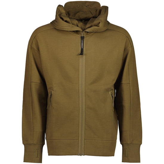 Hooded Explorer Goggle Zip Up Sweatshirt - Casual Basement