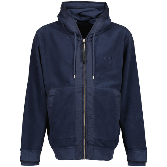 Brushed Fleece Zipped Logo Hoodie - Casual Basement