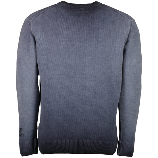 Chenille Crewneck Cuff Logo Knit - Casual Basement