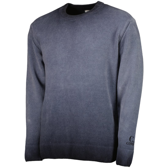 Chenille Crewneck Cuff Logo Knit - Casual Basement