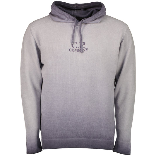 Chenille Two Tone Hooded Logo Knit - Casual Basement