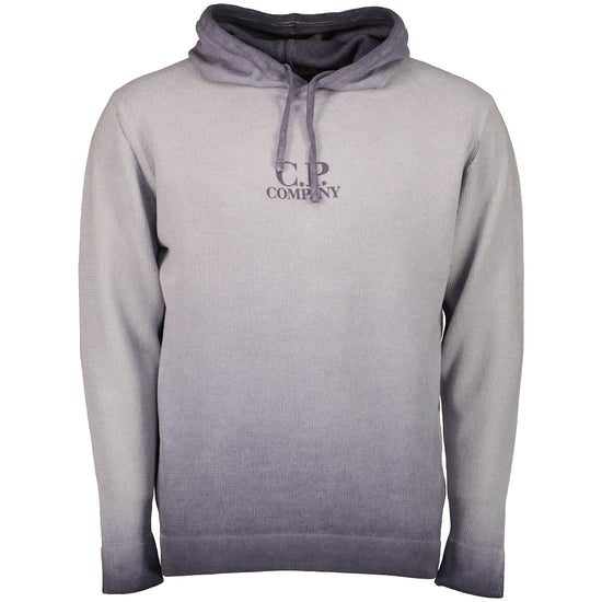 Chenille Two Tone Hooded Logo Knit - Casual Basement
