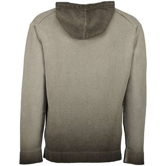 Chenille Two Tone Hooded Logo Knit - Casual Basement