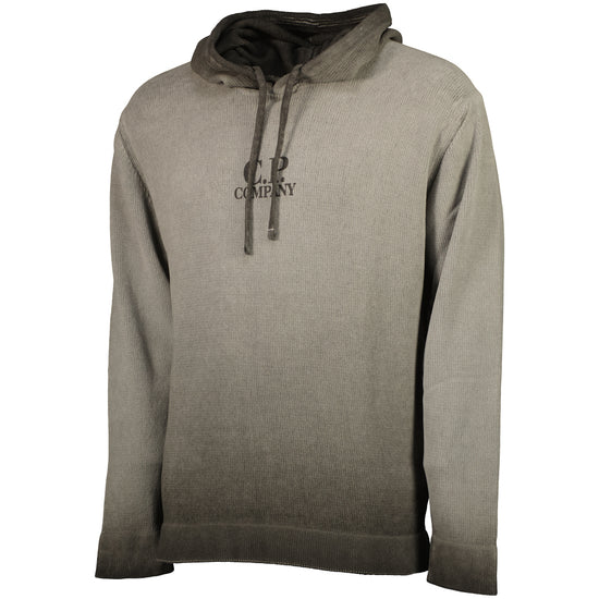 Chenille Two Tone Hooded Logo Knit - Casual Basement