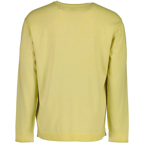 Cotton Crepe Crewneck Cuff Logo Knit - Casual Basement