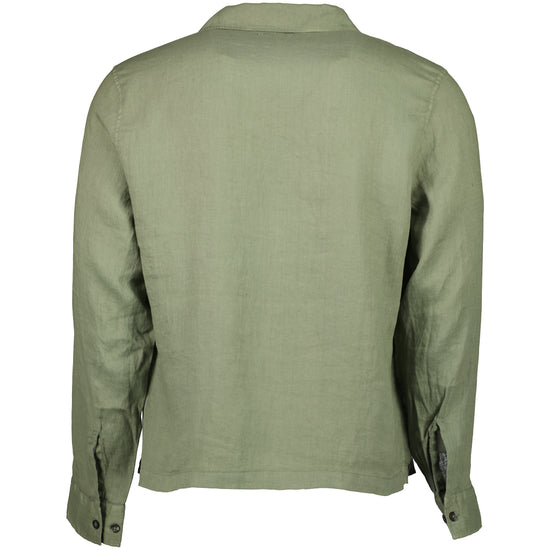Long Sleeve Linen Overshirt - Casual Basement