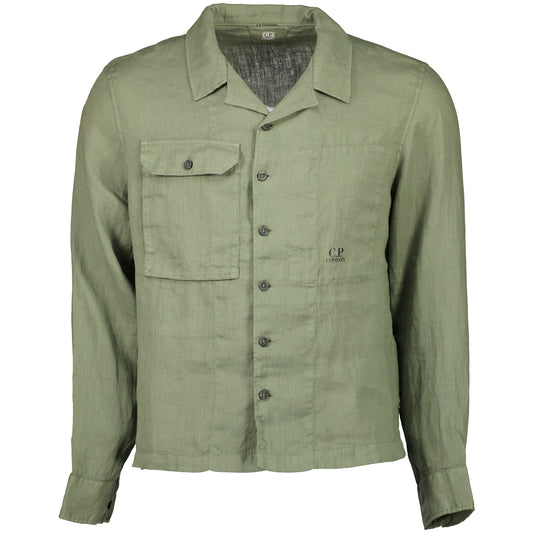 Long Sleeve Linen Overshirt - Casual Basement