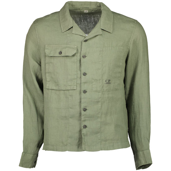 Long Sleeve Linen Overshirt - Casual Basement