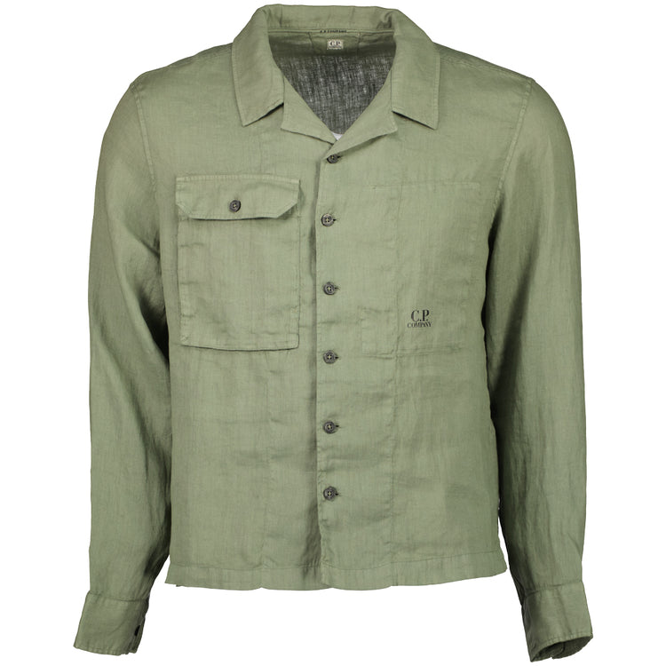 Long Sleeve Linen Overshirt - Casual Basement