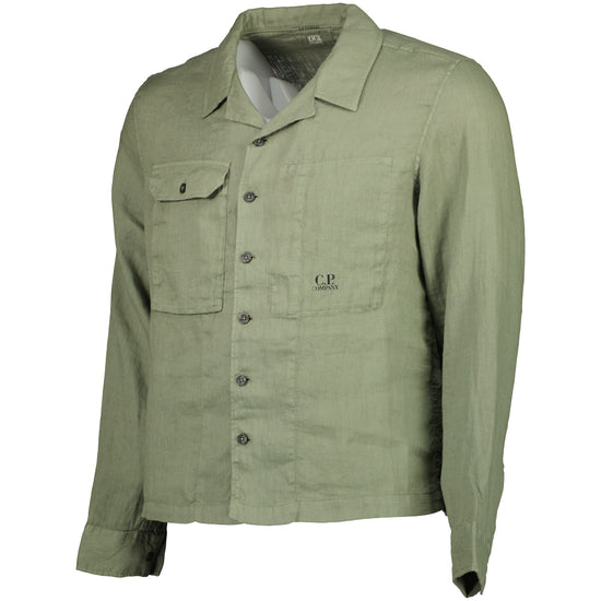 Long Sleeve Linen Overshirt - Casual Basement
