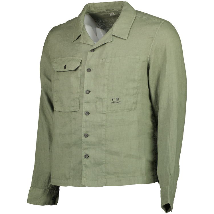 Long Sleeve Linen Overshirt - Casual Basement