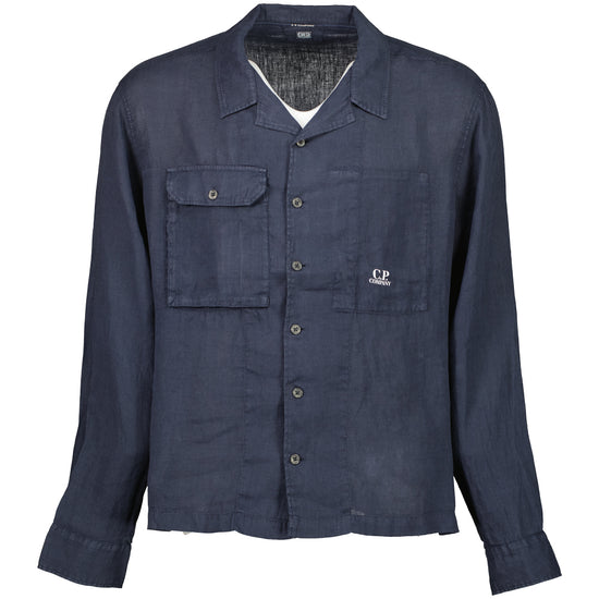 Long Sleeve Linen Overshirt - Casual Basement