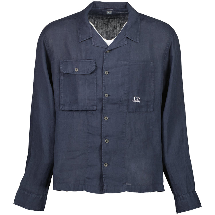 Long Sleeve Linen Overshirt - Casual Basement