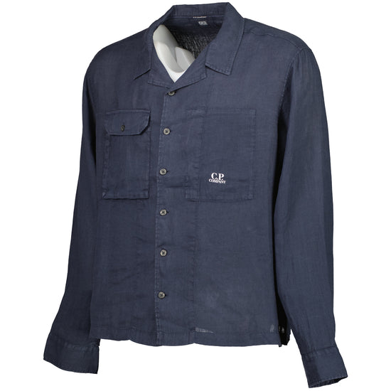 Long Sleeve Linen Overshirt - Casual Basement