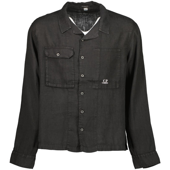 Long Sleeve Linen Overshirt - Casual Basement