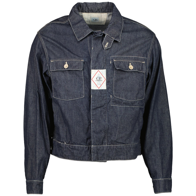 Denim Logo Patch Jacket - Casual Basement