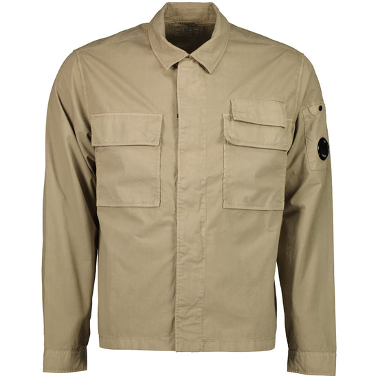 Gabardine Half Zip Lens Overshirt - Casual Basement