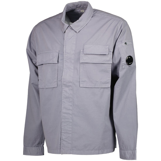 Gabardine Half Zip Lens Overshirt - Casual Basement