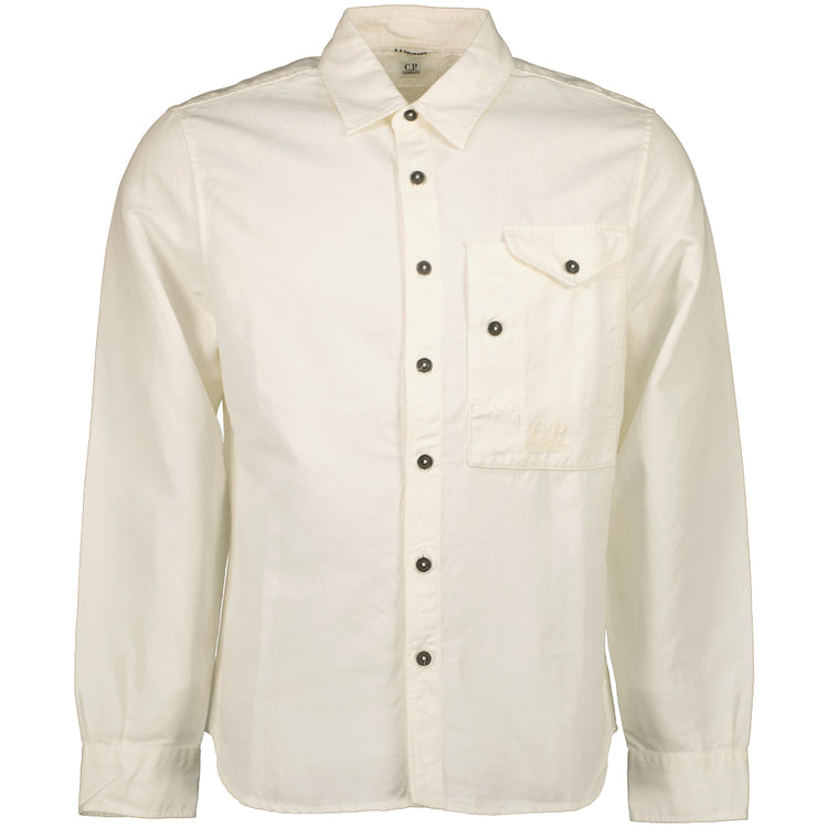 Cotton/Linen Pocket Logo Shirt - Casual Basement